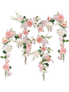Peony Garland, 2PCS 6'   Rose Flower Vine, Floral Garland Wedding Decor